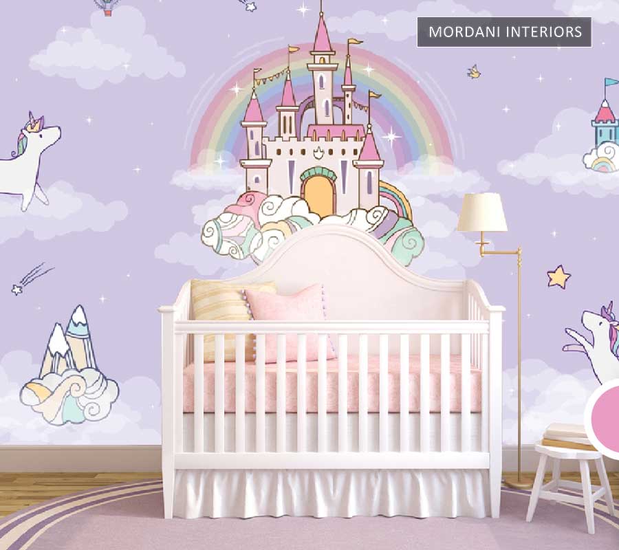 BABY GIRL RAINBOW KIDS WALL MURALS _ K